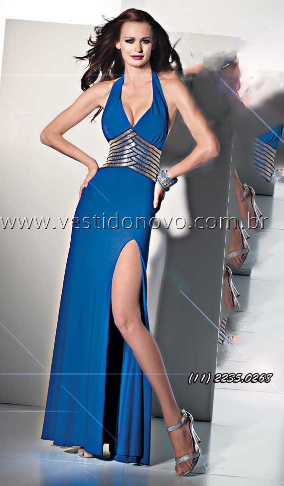 vestido de formatura com abertura na perna
