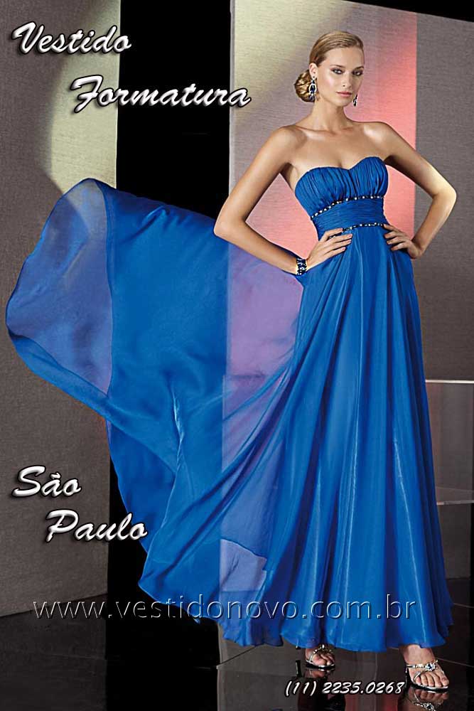 vestido de formatura azul royal loja em So Paulo 