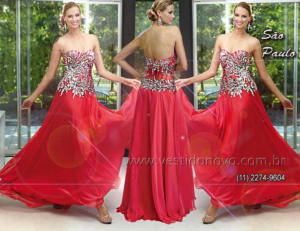 Vestido vermelho de formatura, com brilho e transparncia Plus size  (11) 2274-9604, - loja em So Paulo 