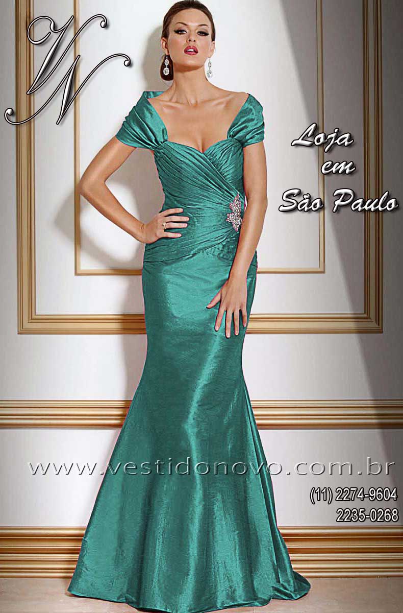 Vestido Plus Size tamanho grande azul esverdeado mae do noivo , formatura,  casamento civil  / CASA DO VESTIDO  em So Paulo aclimao (11) 2274-9604 ou 2235-0268