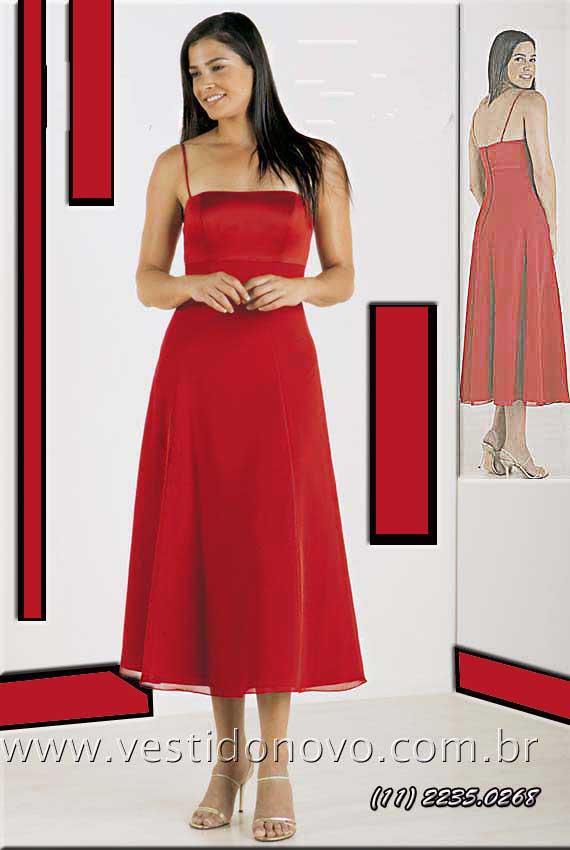 vestido vermelho madrinha de casamento, somente compra