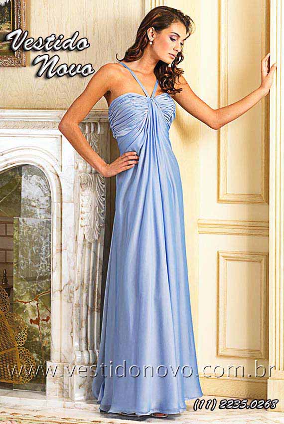  vestido de festa longo  azul claro importado loja em São Palo