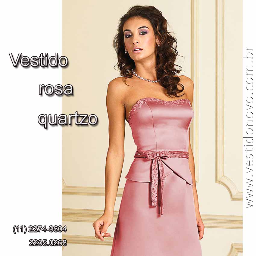 Vestido me de noiva rosa quartzo, tom pastel