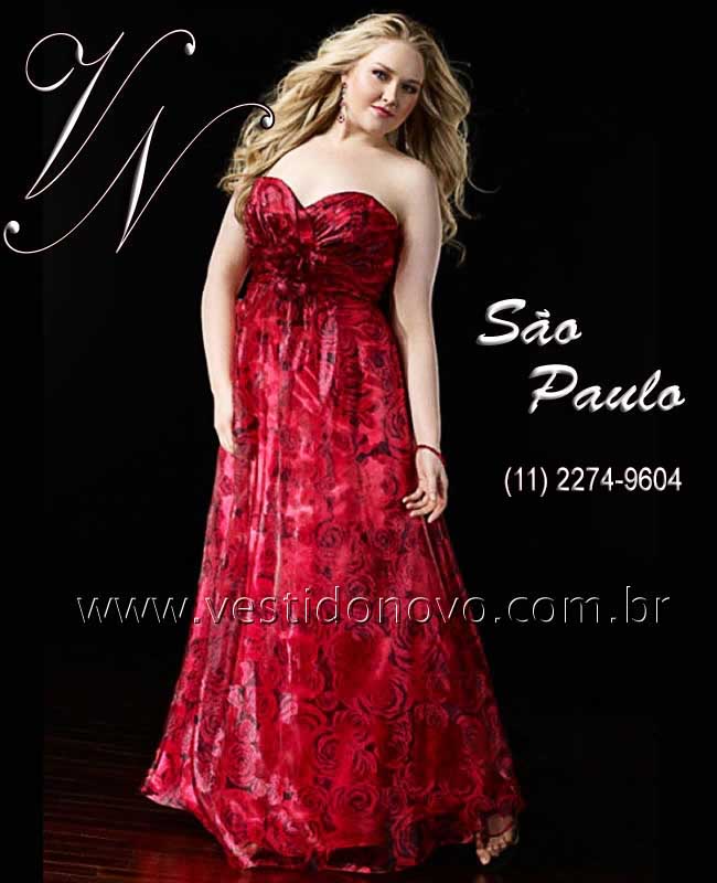 vestido plus size vermelho floral casamento civil, formatura loja em So Paulo sp