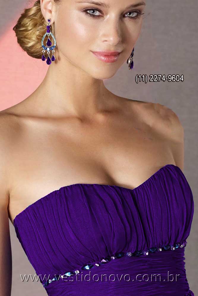 Vestido de formatura, madrinha de casamento Plus size para Gordinhas pronta entrega na cor violeta PLUS SIZE - loja em So Paulo