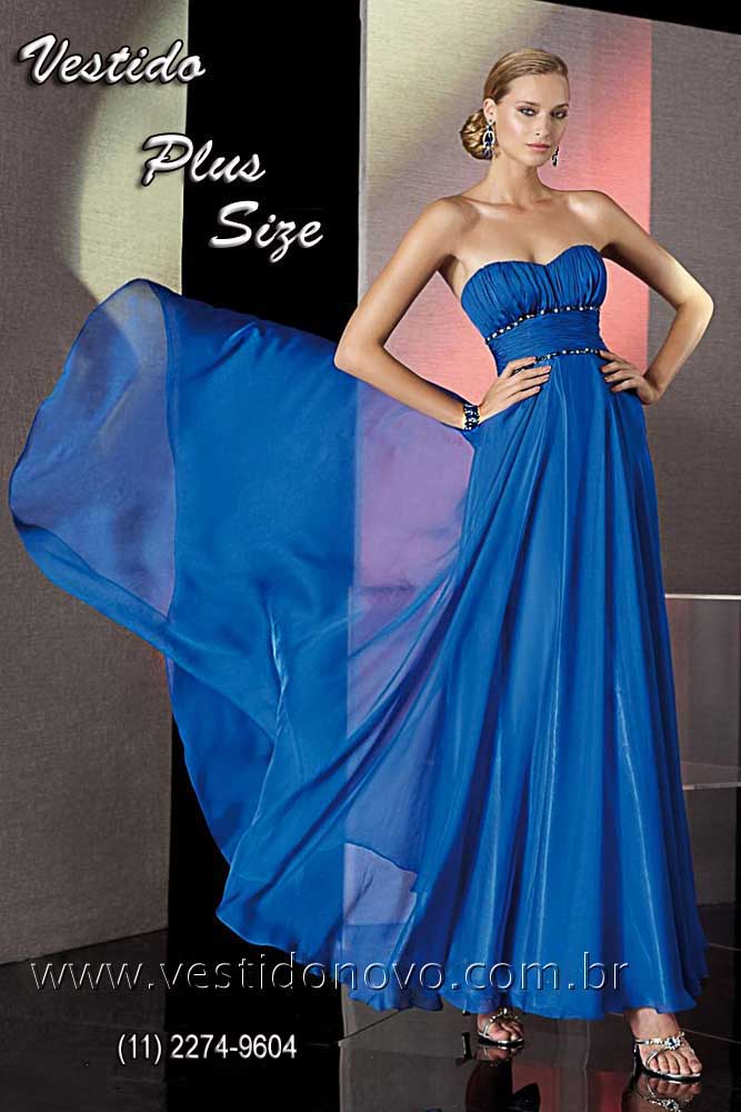 Vestidos Plus size para Gordinhas pronta entrega azul royal,  vestido tamanho grande loja em So Paulo