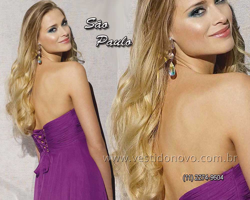 Vestido de festa longo plus sizer violeta ,  vestido tamanho grande loja em So Paulo