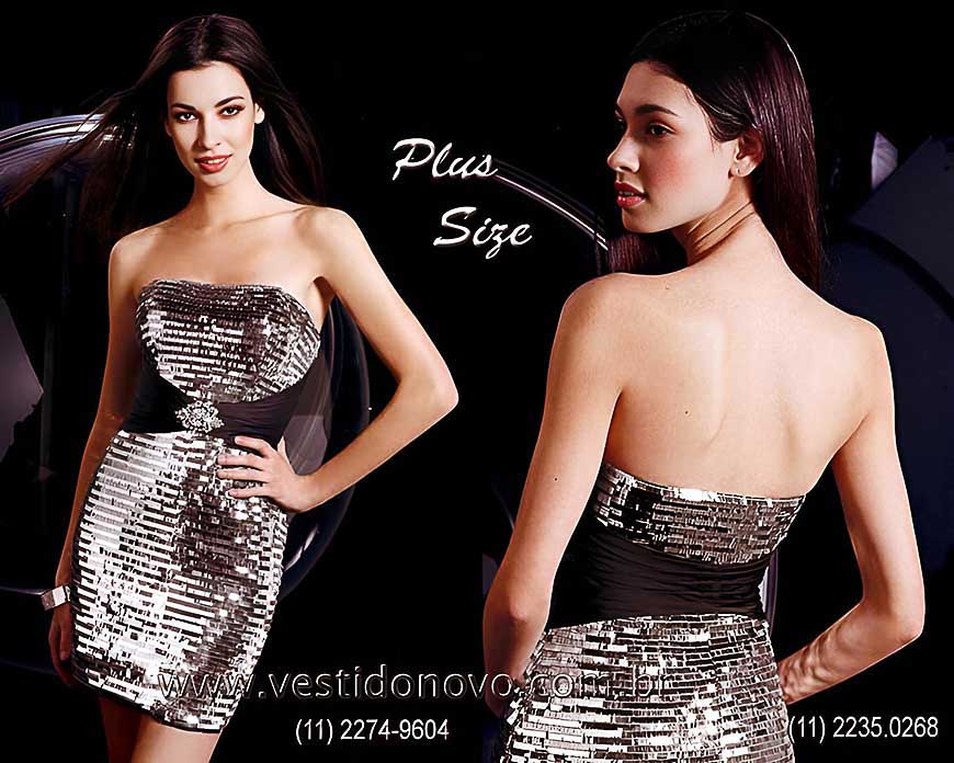 vestido preto e prata  balada para gordinha plus size  So Paulo 