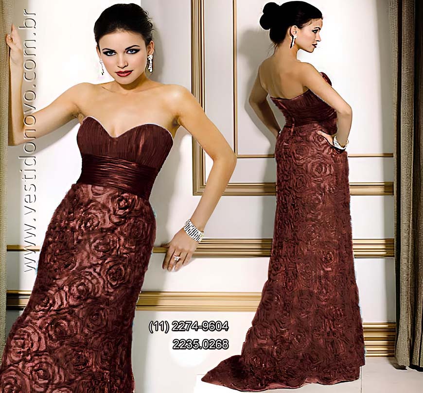 vestido me de noiva marrom chocolate, aclimao