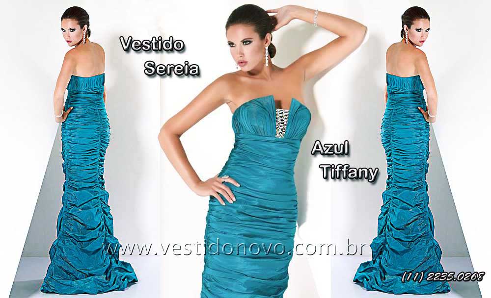 vestido sereia de formatura importado azul tiffany loja em Sao Paulo