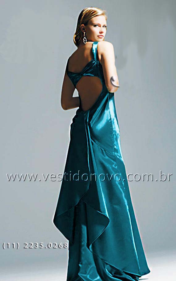 vestido madrinha de casamento em cetim azul , agende sua visita (11) 2274-9604 , loja em São Paulo