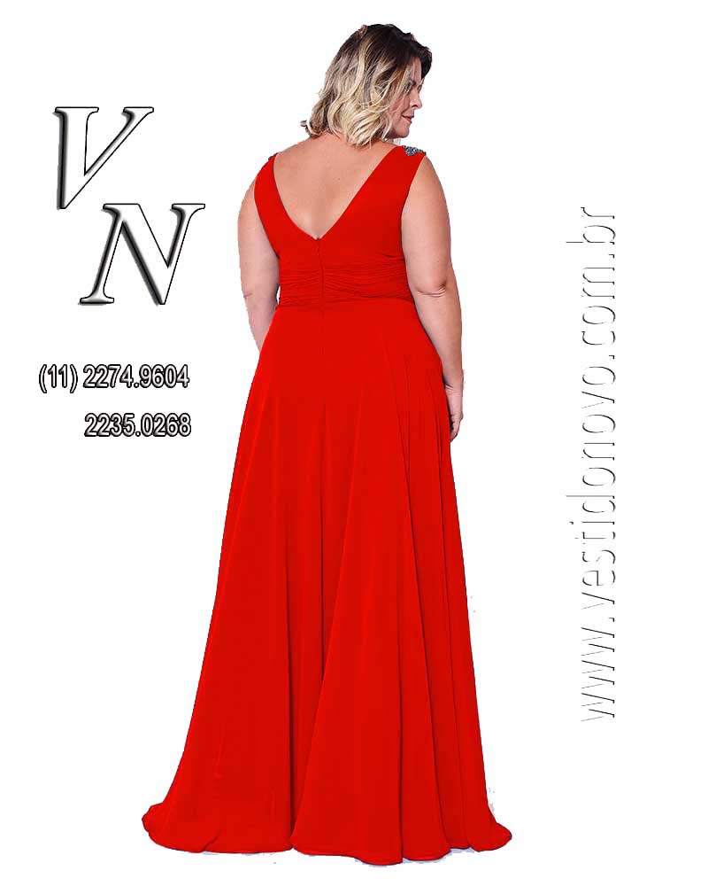 Vestido vermelho, com fenda e decote, Plus size, tamanho grandena aclimao / Vila Mariana em So Paulo