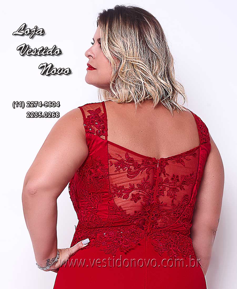 Vestidos Plus size me do noivo vermelho, renda transparncia no bu - aclimao, vila mariana 