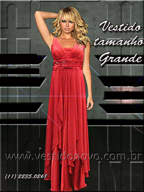  vestido vermelho plus size de festa longo São Paulo
