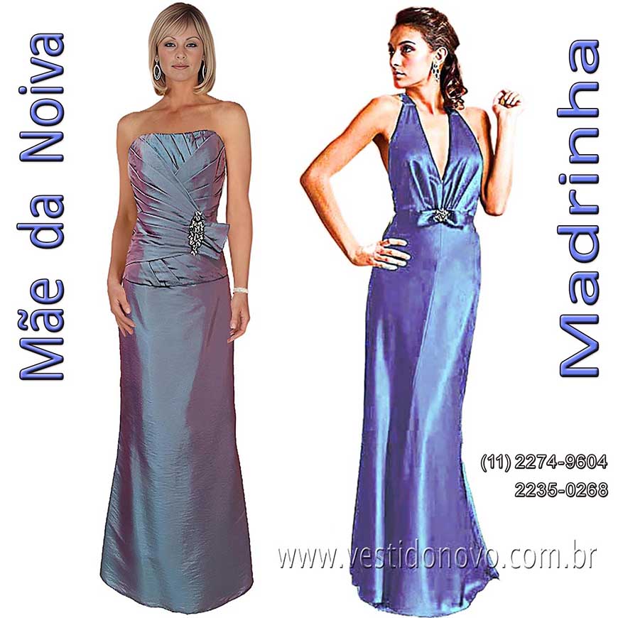 Vestido de festa azul para me da noiva