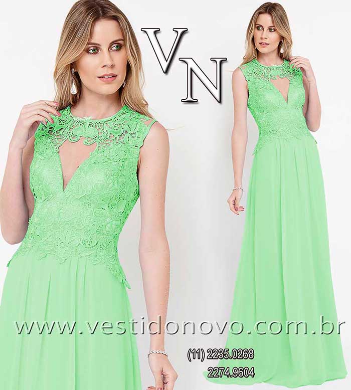 Vestido de festa renda verde claro para mãe do noivo, peça única de alta qualidade LOJA VESTIDO NOVO